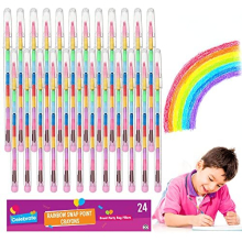 24pk Swap Point Crayon Rainbow Pencils | Twistable Crayons, Mini Colouring Pencils for Party Bags, Crayons Party Bag Fillers, Mini Crayons for Party