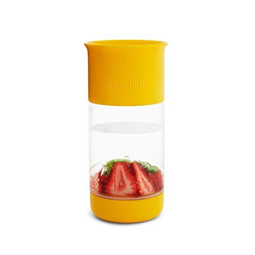Munchkin Miracle 360° Trinkbecher Mit Frucht-Infuser - 414 Ml, Gelb, Ab 4 Jahren