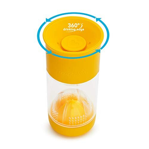 Munchkin Miracle 360 Fruit Infuser Sippy Cup, 14 oz/414 ml, Yellow 2