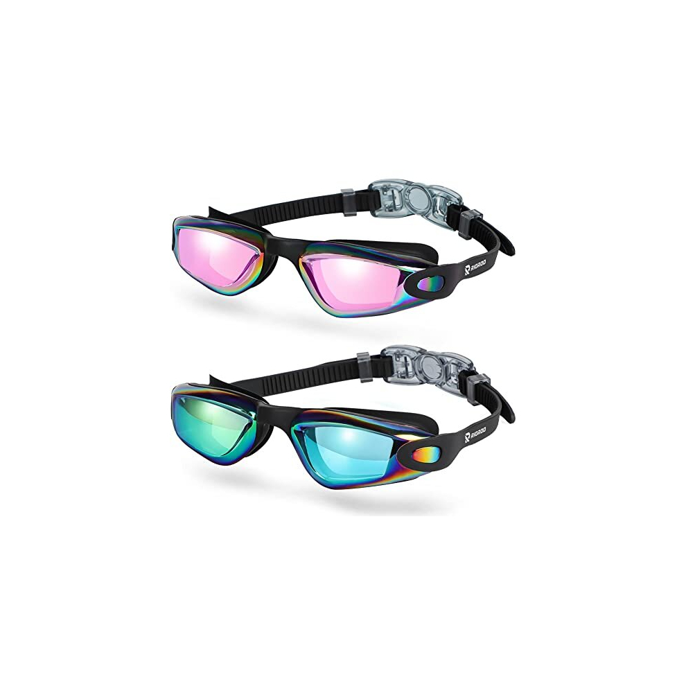 Kids Swimming Goggles, 2 Pack Swim Goggles Kids 6-14 Years for Boys Girls No Leaking Anti-fog 100% UV Protection, Anti-glare Swim Goggles,for