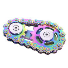 Fidget Spinner, Linkage Bike Chain Spinner Design 2 Gears Figity Spin Finger Games, Metal Stainless Steel Durable Mechanics with Smooth Bearings,