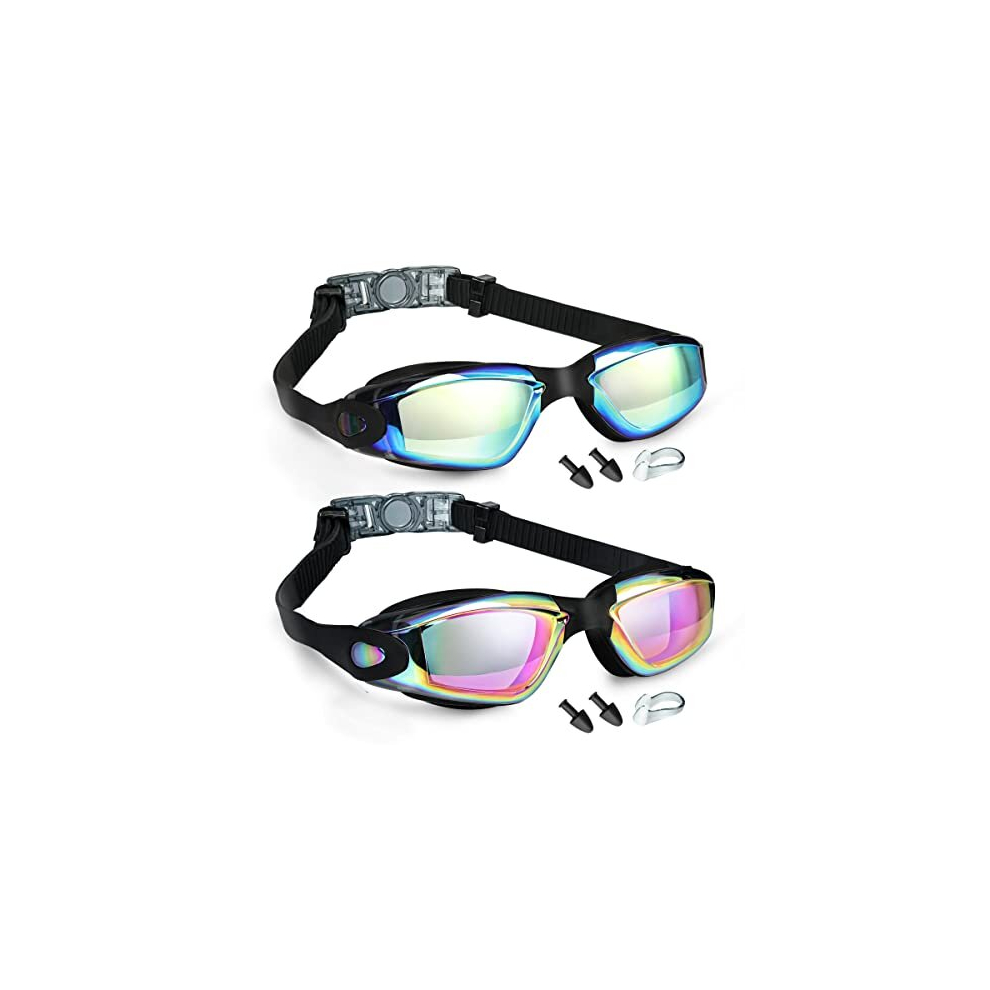 Swim Goggles - 2 Pack Swimming Goggles Anti Fog No Leaking For Adult Women Men