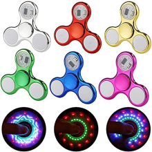 LED Hand Popper Fidget Packs, 6 PCS Light up Fidget Spinner Toys for Kids Teens Adults, Sensory Hand Fidget Toys for Stress Relief, Light Up Finger