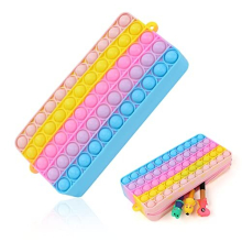 Pop Fidget It Pencil Case, Poppet Bag Fidget Toys Fidget Pencil Box with 3 Pencil Caps and Adjustable Strap Pen Pouch Holder Box Makeup Bag for Kids