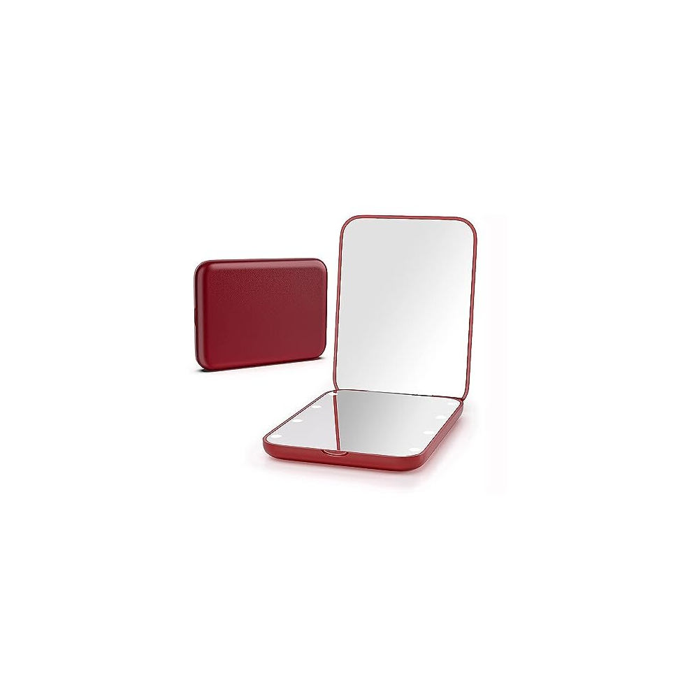 Pocket Mirror, 1X/3X Magnification LED Compact Travel Makeup Mirror with Light for Purse, 2-Sided, Portable, Folding, Handheld, Small Lighted Mirror