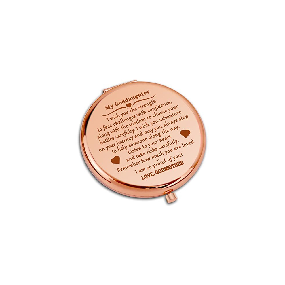 Dabihu Goddaughter Gifts From Godmother Compact Makeup Mirror Inspirational Birthday Gifts Goddaughter Gifts For Girls Baptism Gifts For Women Folding Makeup