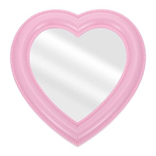 Bedroom Tabletop Mirror Wall Hanging Love Heart Shaped Cosmetic Mirror for Women Girls Vanity Accessories Pink
