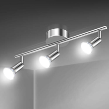 LED Ceiling Light Rotatable, 3 Way Adjustable Modern Ceiling Spotlights(White Chrome) for Kitchen, Living Room, Bedroom, Including 3 x 4 W GU10 Led