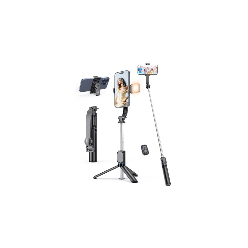 Selfie Stick With [Detachable Phone Holder], 41.7" Extendable Phone Tripod With Remote, 360 Rotatable Tripod Stand For Iphone, Samsung, And Light 5014286031134