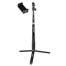 Aluminum Telescoping Selfie Stick with Tripod Stand Compatible for Gopro Hero 12/11/10/9/8/7/6/5/4/3+/3/Session/Hero Max/Gopro Hero 2018/DJI OSMO