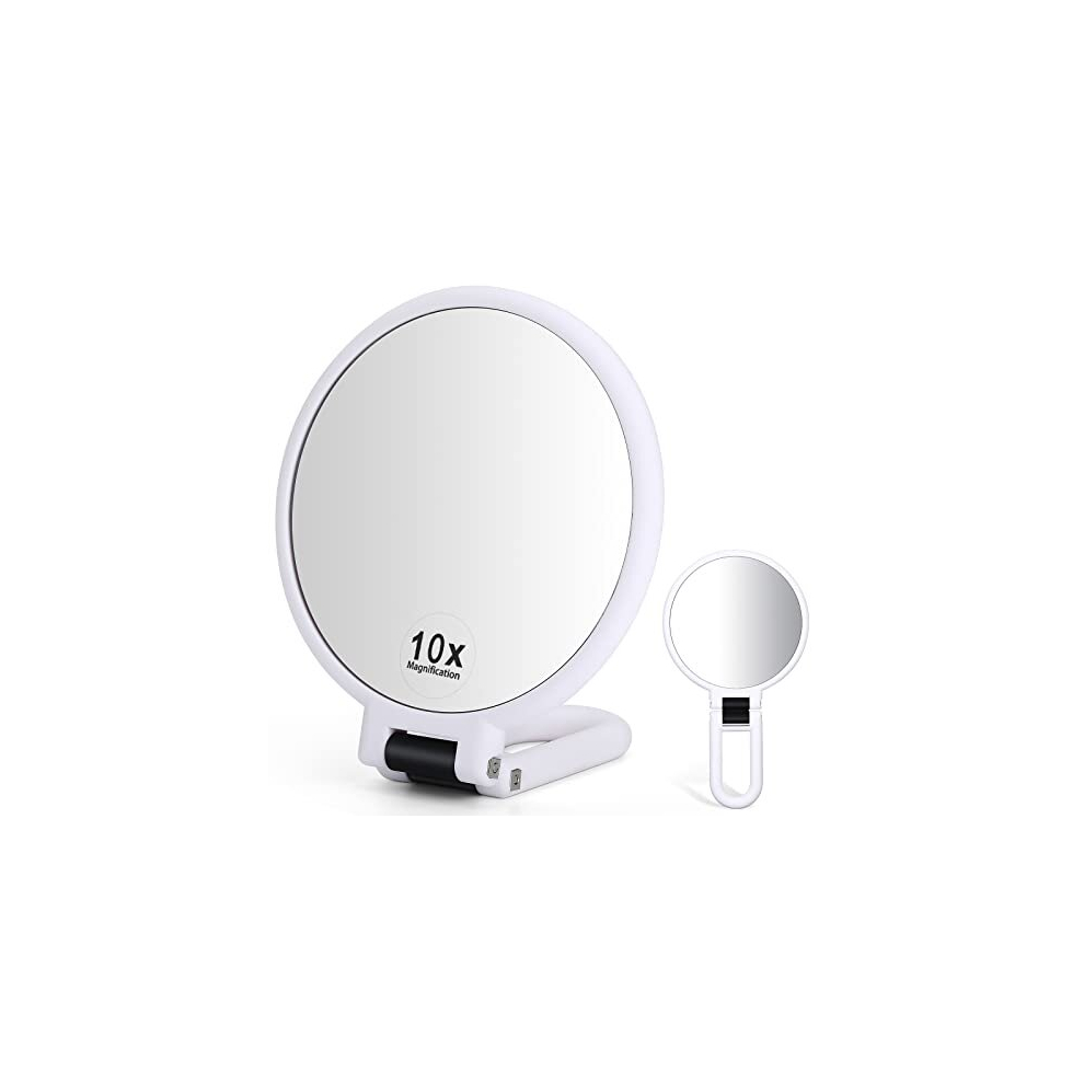 Makeup Mirrors 1/10X Magnifying Handheld Mirror 360 Rotation Double Sided Vanity Travel Makeup Portable Cosmetic Mirror Hanging for Girls Women Men