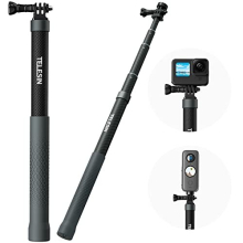 Selfie Stick Long Pole Invisible for GoPro Insta360 (120cm/47.2 inch), Light Carbon Fiber Extension Monopod for Go Pro Max Hero 11 10 9 8 7 6 5 One X2