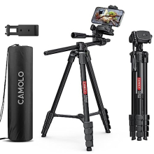Phone Tripod，69.7” Camera Tripod with Extension Arm for Travel Aluminum Lightweight Tripod with Travel Bag Horizontal Arm Camera DSLR Tripod Video