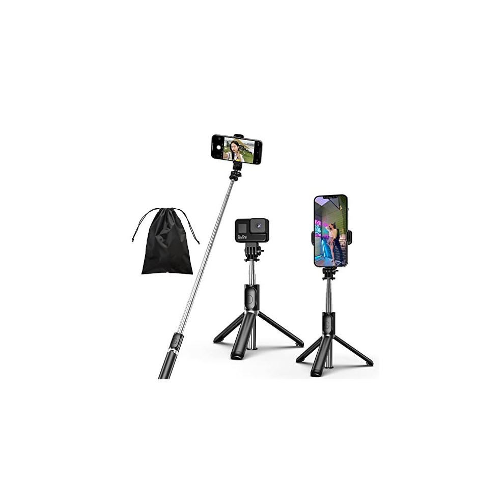 Selfie Stick, 4 In 1 Selfie Stick Tripod, Extendable And Portable Stable Tripod Stand With Detachable Wireless Remote Compatible With 5014286031684