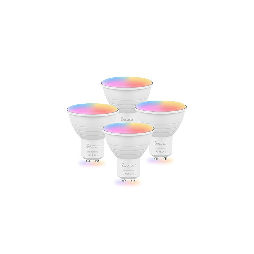 WiFi Smart Bulb GU10, Music Sync Spot LED Lights RGBCW Colour Dimmable Warm Cool White, Works with Google Home, No Hub Required(4 Pack)-image-OPC-PD77TY8-NEW