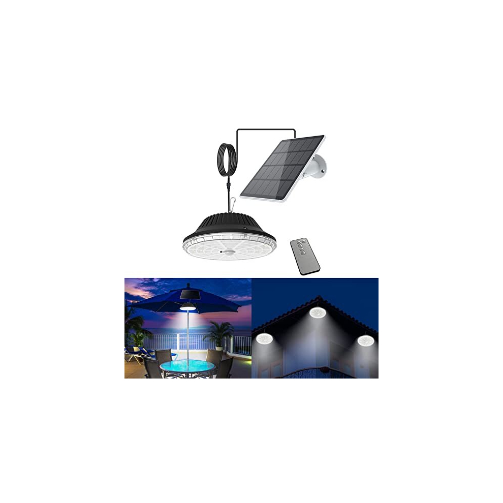 120LED Cool White Light Solar Gazebo Lights Outdoor Garden with Remote Control & Motion Sensor, 4000mAh Solar Shed Light IP55 Waterproof for Courtyard-image-OPC-PD77VJ7-NEW