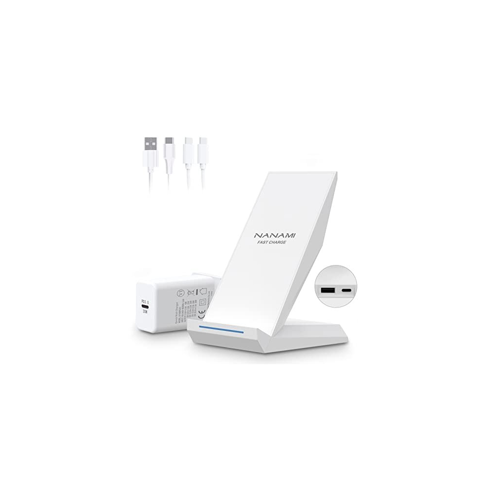 Wireless Charger With 30W Usb-C Charger - 15W Max Cordless Charging Stand For Samsung Galaxy S23 Ultra S22 S21 S20 S10 S9 S8, 2-In-1 Qi Fast Contact 5014286033206