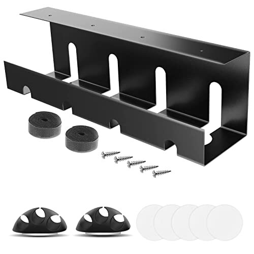 Under Desk Cable Management No Drill Sturdy Steel Under Desk Storage ...