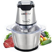 Mini Chopper 400W LINKChef Mini Food Processor Vegetable Chopper 1.2L Stainless Steel Bowl, Meat Grinder with 4 bi-Level Blades for Meat Vegetable