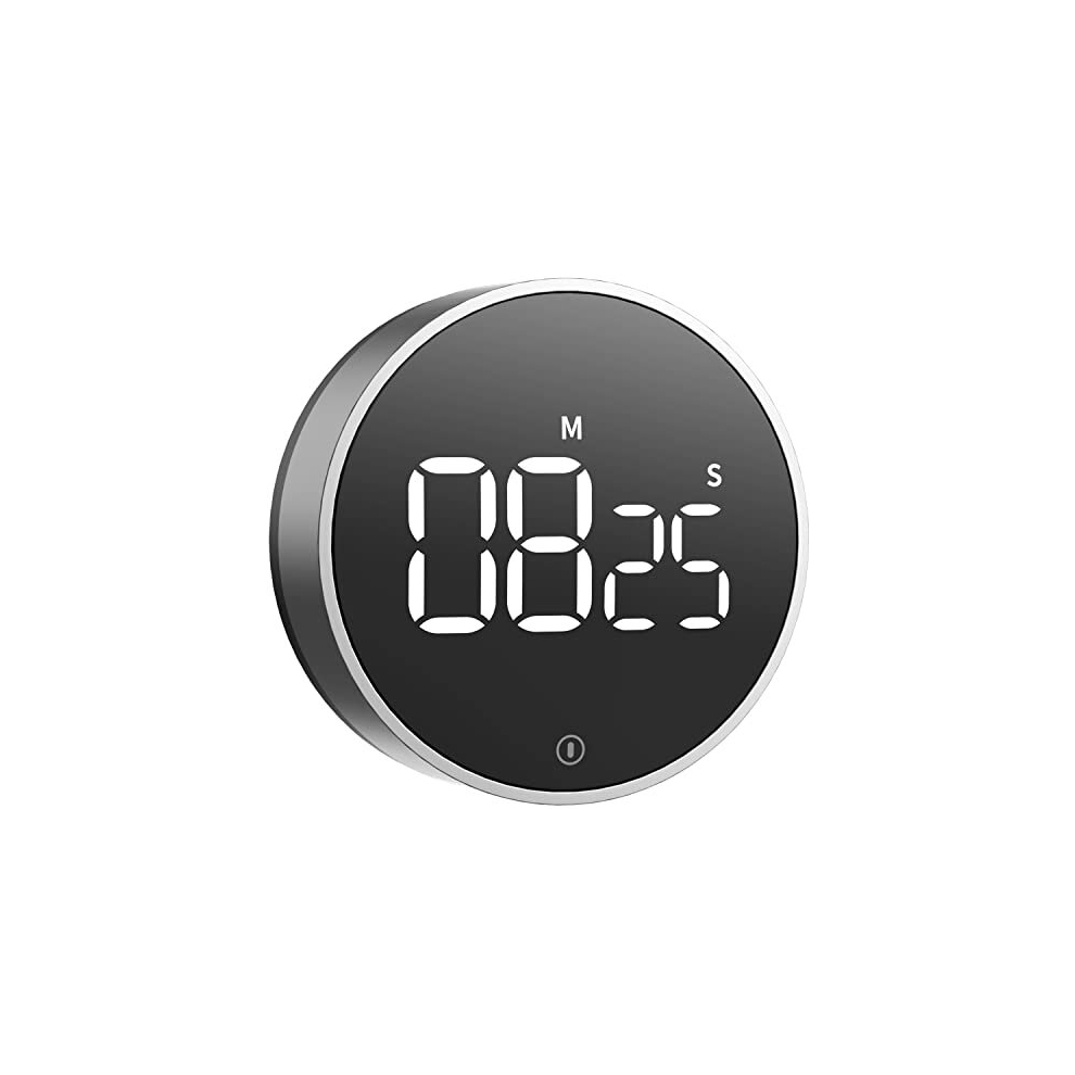 Digital Kitchen Timer: Magnetic Countdown Countup Egg Timer with Large LED Display Adjustable Volume and Brightness, Easy to Use for Kids Elderly,
