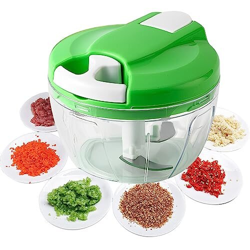 Multi-Function Manual Food Chopper,Manual Food Processor Vegetable Chopper, Portable Hand Pull String Garlic Mincer Onion Cutter for Veggies, Ginger,