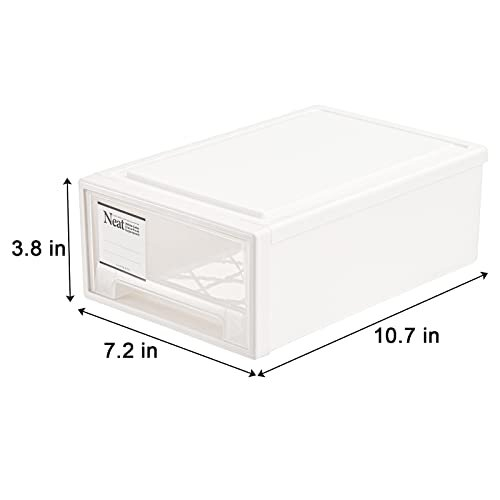 3 Pack Drawer Plastic Stackable Storage Drawer Bins, Small Drawer-type Desk Organizer Boxes, Translucent Small Plastic Chest of Drawers for Home, 2