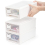 3 Pack Drawer Plastic Stackable Storage Drawer Bins, Small Drawer-type Desk Organizer Boxes, Translucent Small Plastic Chest of Drawers for Home, 5