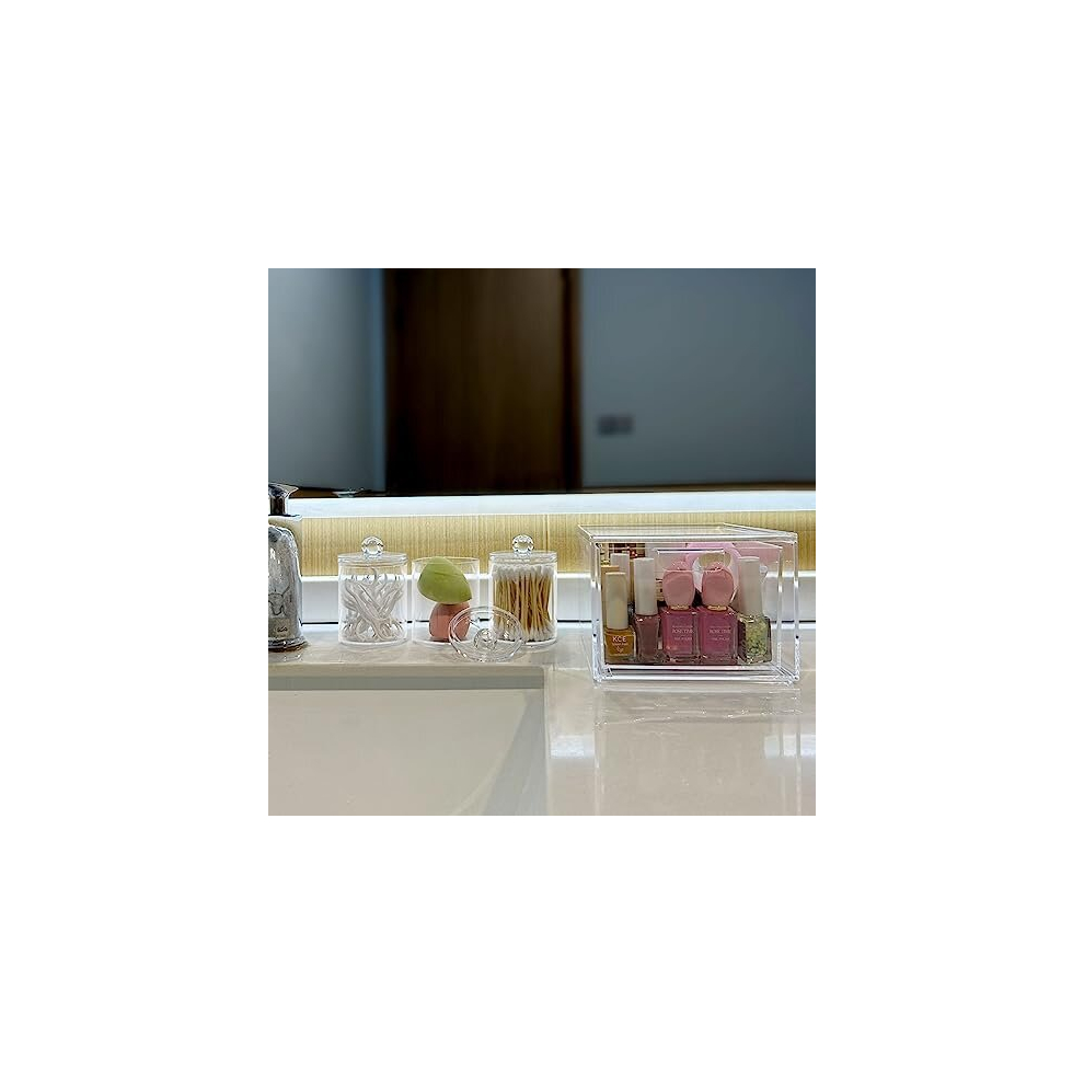 makeup-organizer-with-drawers---stackable-clear-plastic-organizer-drawers-4-5-inches-tall-organize-cosmetics-and-beauty-supplies-on-a-vanity--clear-3