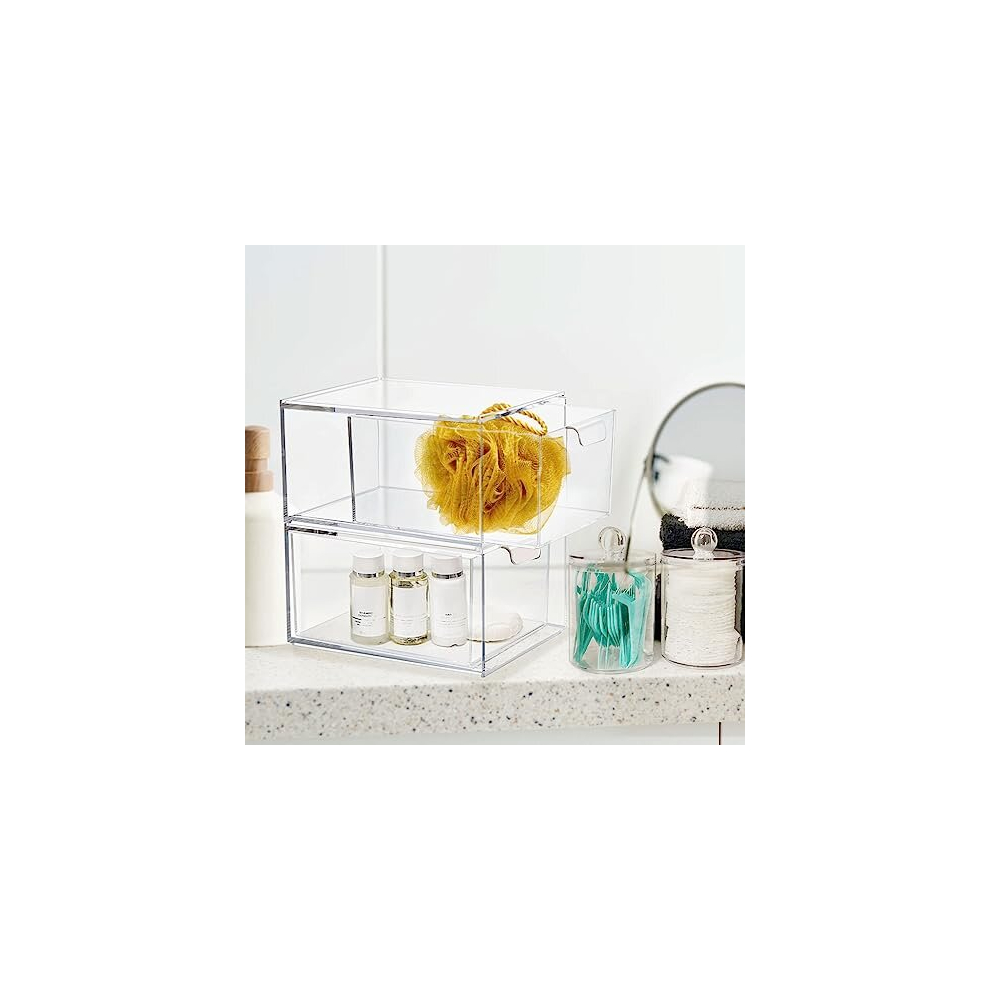 makeup-organizer-with-drawers---stackable-clear-plastic-organizer-drawers-4-5-inches-tall-organize-cosmetics-and-beauty-supplies-on-a-vanity--clear-3