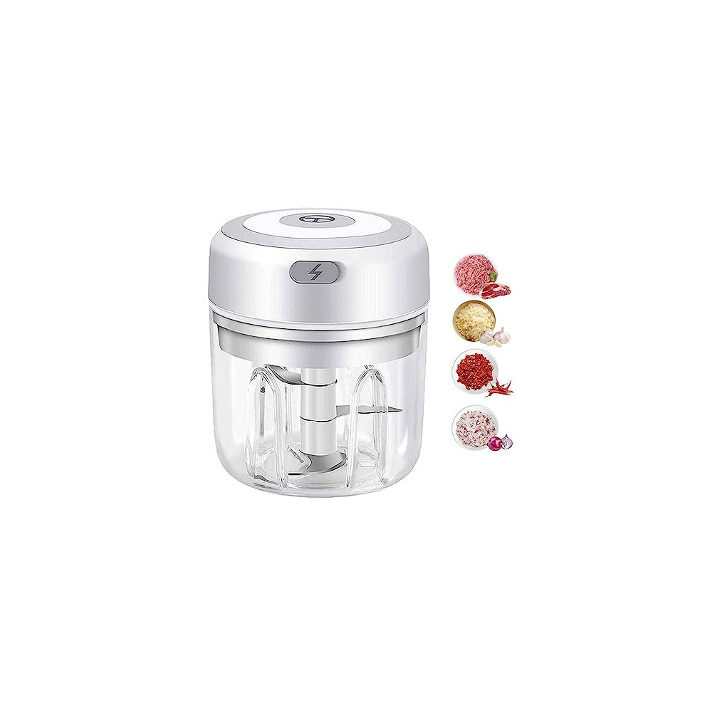 250ML Electric Garlic Chopper Mini Food Chopper Wireless Portable Food Processor with USB Rechargeable Kitchen Electric Food Chopper for Onions Meat