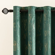 Dark Green Velvet Curtains Decoration Bronzing Room Darkening 54 Inch drop Curtain Pair Eyelet Drapes for Living Room Kids Bedroom Nursery 46" W x 54"