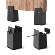 Bed Risers, 4 Inch Adjustable Desk Riser Blocks with Screw Clamp 4 Pack Heavy Duty Chair Raisers Fits 0-2" Widths of Furniture Risers Chair Leg
