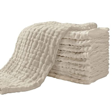 Baby Muslin Squares 10 Pack Muslin Cloths for Baby 4 Layer Super Soft and Absorbent Baby Muslin Face Cloths 100% Cotton 30x50cm Apricot