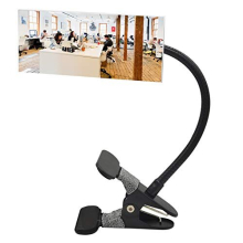 Clip On Security Mirror, Convex Cubicle Mirror for Personal Safety and Security Desk Rear View Monitors or Anywhere (6.69" x 2.95", Rectangle)