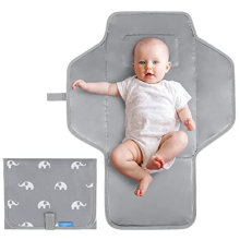 Portable Changing Mat Travel - Waterproof Compact Diaper Changing Pad with Built-in Pillow - Lightweight & Foldable Changing Station, Newborn Shower