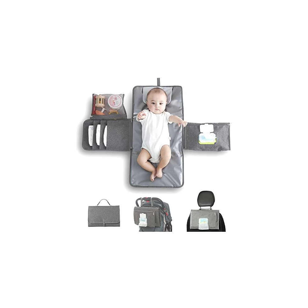Baby Portable Changing Pad With Wipes Pocket For Diaper Bag Wipeable Waterproof Newborn Travel Mat Shower Gifts Janyoo
