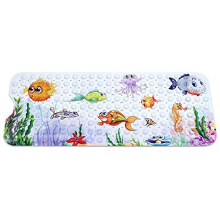Kids Cartoon Bath Mats, Non Slip Bathtub Mat with Suction Cup for Children, Extra Long Baby Shower Mat -100x40cm