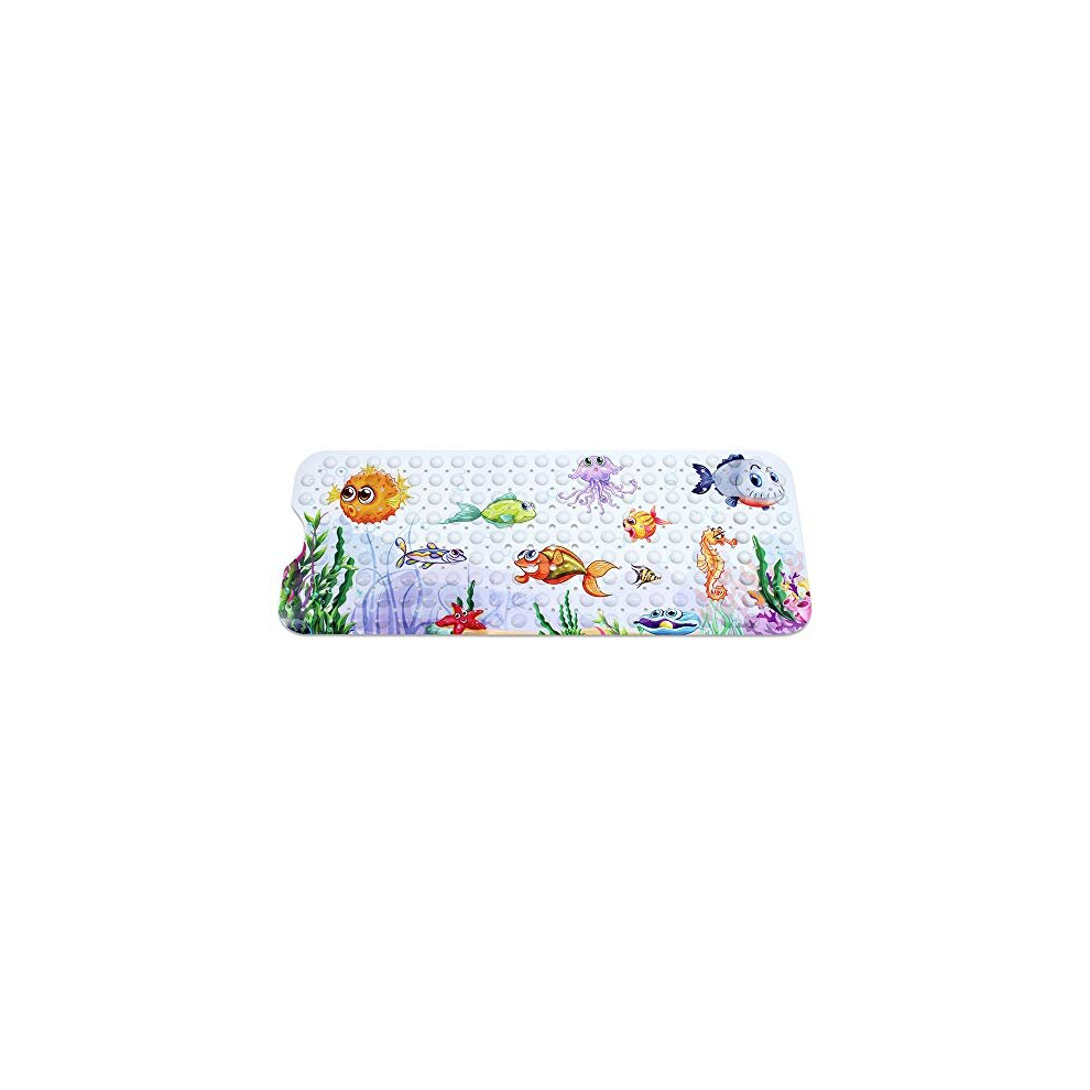 Kids Cartoon Bath Mats, Non Slip Bathtub Mat With Suction Cup For Children, Extra Long Baby Shower Mat -100X40cm Gearific