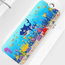 Baby Bath Mat Non Slip Anti Mould, Baby Bath Mats Non Slip, 100x40cm Bath Mat Non Slip Kids Shower Mat with Suction Cups & Drain Holes, Machine