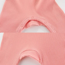Baby Girls Romper Cotton Onesies Pajamas Long Sleeved Footless Jumpsuit, 0-3 Months