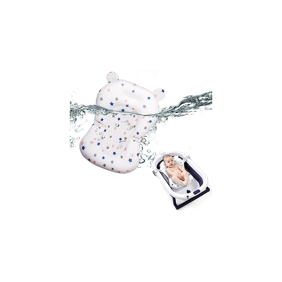 Baby Bath Net, Newborn Baby Bath Seat Support Baby Bather Net For Bathtub, Sponge Baby Bath Pad Non Slip Bath Seat Net, Bathtub Support Net Adjustable Aolso