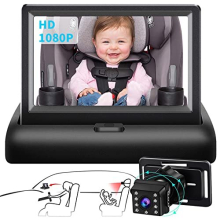Baby Car mirror Camera, Night Vision Baby Car Seat Mirror, 4.3 HD'' Night Vision Function Car Mirror Display, Adjustable Baby Car Camera with Wide