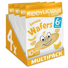 Banana Wafers - Gluten and Dairy Free Kids Snack - Suitable for 6+ Months - 4 x 10 Twin Packs