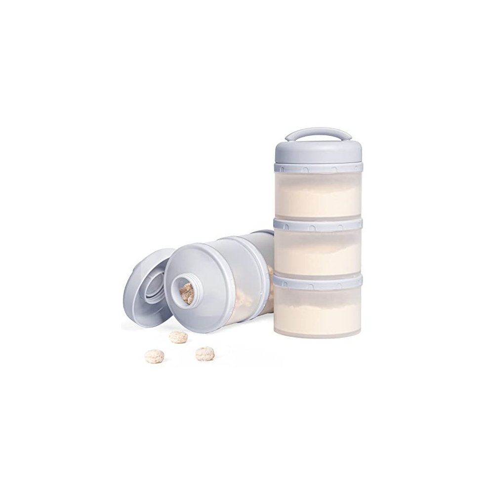 Baby Milk Powder Dispenser Pots Stackable Baby Formula Container, 2 Pack, Grey Termichy