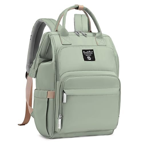 Baby Changing Backpack, Changing Bag, Backpack with Changing Mat, Large Capacity for On the Go (Green)