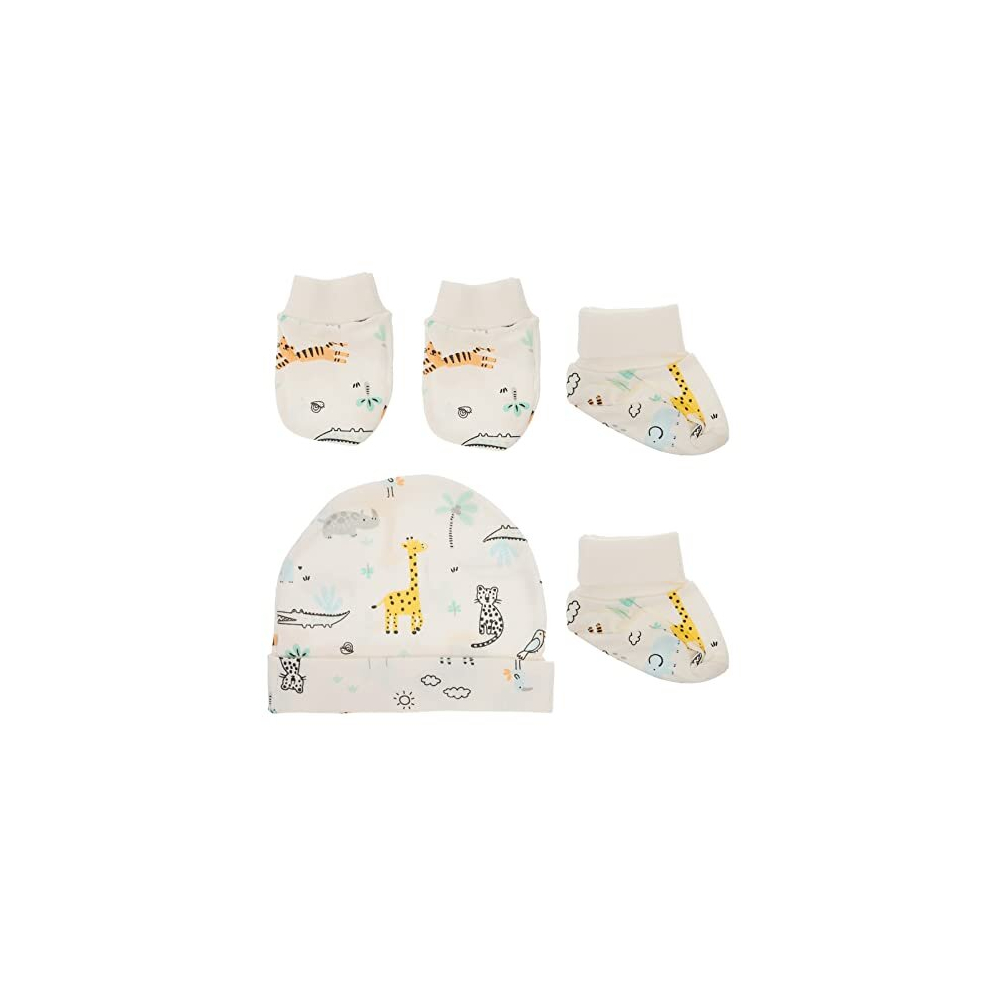 1 Set Newborn Baby Hats and Mittens Baby Boys Girls Infant Unisex Cotton Caps and Scratch Mittens Baby Socks