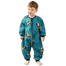 Toddler Sleeping Bag, 1.5 TOG Baby Sleep Bag with Feet 100% Cotton Sleep Sack All Year Round for 4-6T Baby Girl Boy Essentials Excavator