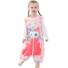 Unisex Baby Sleeping Bag with Feet,Wearable Breathable Toddler Sleepsack, Animal Sleeveless Sleepsuit for 3-5 Years, Owl