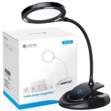 Magnifying Glass with Light Flexible Magnifying Lamp Rechargeable Magnifier with Light and Stand Black Maginifier Lamp With 15 Bright LEDs a 5x &10x