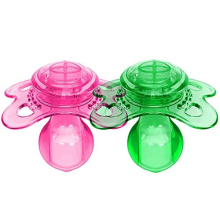Bigshield Generation-3 Adult Sized Pacifier Candy Gloss 2 Paci Pack - Pink & Green Set